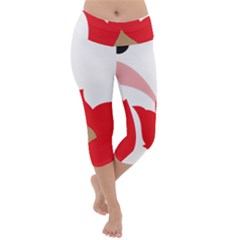 A Red Flower With A Black Background Lightweight Velour Capri Yoga Leggings by catchydesignhill