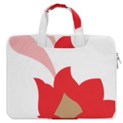 A Red Flower With A Black Background Macbook Pro 15  Double Pocket Laptop Bag  by catchydesignhill