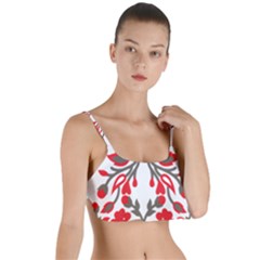 A Red And Beige Scarf With A Picture Of A Woman Holding A Tennis Racket Layered Top Bikini Top  by catchydesignhill