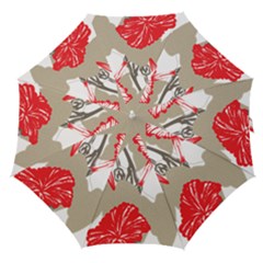 A Design Of A Red Flower On A White Background Straight Umbrellas by catchydesignhill