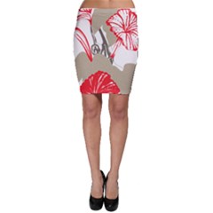 A Design Of A Red Flower On A White Background Bodycon Skirt by catchydesignhill