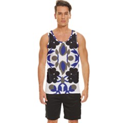 A Design Of A Blue And Black Flower Men s Wide Collar Tank Top by catchydesignhill