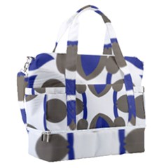 A Design Of A Blue And Black Flower Sports Shoulder Bag With Shoes Compartment by catchydesignhill