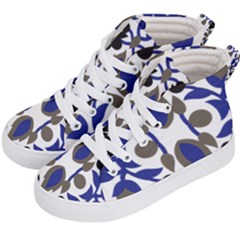 A Design Of A Blue And Black Flower Kids  Hi-top Skate Sneakers by catchydesignhill