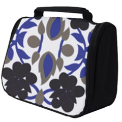 A Design Of A Blue And Black Flower Full Print Travel Pouch (big) by catchydesignhill