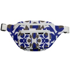 A Design Of A Blue And Black Flower Fanny Pack by catchydesignhill