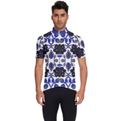 A Design Of A Blue And Black Flower Men s Short Sleeve Cycling Jersey by catchydesignhill