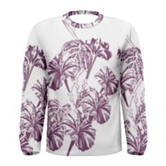 A Drawing Of A Plant With Purple Flowers Men s Long Sleeve T-shirt