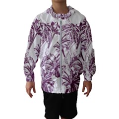 A Drawing Of A Plant With Purple Flowers Kids  Hooded Windbreaker by catchydesignhill