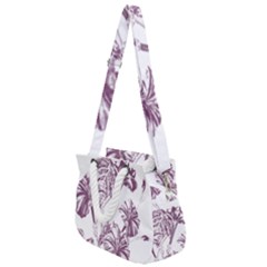 A Drawing Of A Plant With Purple Flowers Rope Handles Shoulder Strap Bag by catchydesignhill