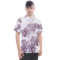 A Drawing Of A Plant With Purple Flowers Men s Polo T-shirt by catchydesignhill