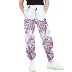 A Drawing Of A Plant With Purple Flowers Kids  Joggers by catchydesignhill