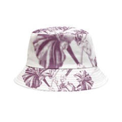 A Drawing Of A Plant With Purple Flowers Inside Out Bucket Hat by catchydesignhill