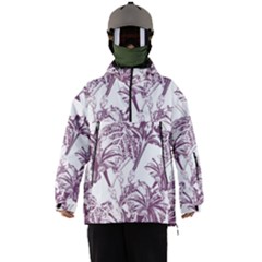 A Drawing Of A Plant With Purple Flowers Men s Ski And Snowboard Waterproof Breathable Jacket by catchydesignhill