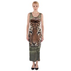 Swimming Tiger Fitted Maxi Dress by ExtraGoodSauce