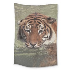 Swimming Tiger Large Tapestry