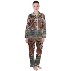 Swimming Tiger Women s Long Sleeve Satin Pajamas Set	 by ExtraGoodSauce