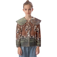 Swimming Tiger Kids  Peter Pan Collar Blouse by ExtraGoodSauce