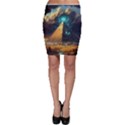 Mystic Blue Pyramid Art Bodycon Skirt View1