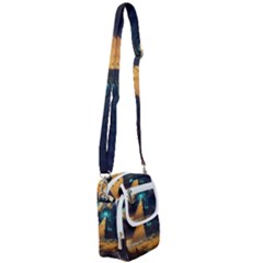 Mystic Blue Pyramid Art Shoulder Strap Belt Bag by ExtraGoodSauce