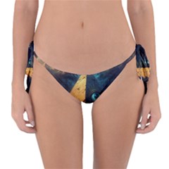 Mystic Blue Pyramid Art Reversible Bikini Bottoms by ExtraGoodSauce