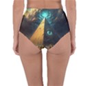 Mystic Blue Pyramid Art Reversible High-Waist Bikini Bottoms View4