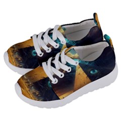 Mystic Blue Pyramid Art Kids  Lightweight Sports Shoes by ExtraGoodSauce