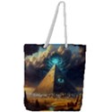 Mystic Blue Pyramid Art Full Print Rope Handle Tote (Large) View1