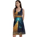 Mystic Blue Pyramid Art Classic Skater Dress View1