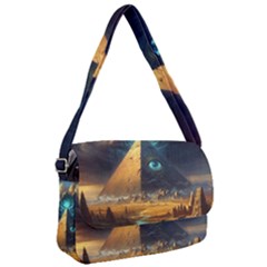 Mystic Blue Pyramid Art Courier Bag by ExtraGoodSauce