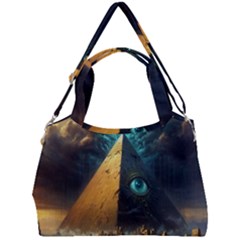 Mystic Blue Pyramid Art Double Compartment Shoulder Bag by ExtraGoodSauce