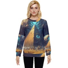 Mystic Blue Pyramid Art Hidden Pocket Sweatshirt by ExtraGoodSauce