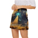 Mystic Blue Pyramid Art Mini Front Wrap Skirt View2