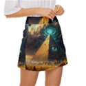 Mystic Blue Pyramid Art Mini Front Wrap Skirt View3