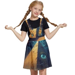 Mystic Blue Pyramid Art Kids  Apron Dress by ExtraGoodSauce