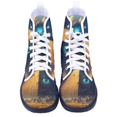 Mystic Blue Pyramid Art Men s High-top Canvas Sneakers by ExtraGoodSauce