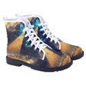 Mystic Blue Pyramid Art Kid s High-Top Canvas Sneakers View3