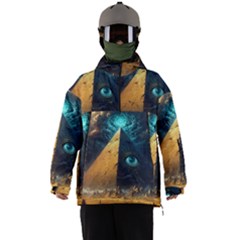 Mystic Blue Pyramid Art Men s Ski And Snowboard Waterproof Breathable Jacket by ExtraGoodSauce