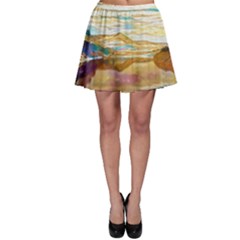 Vibrant Sunset Over Serene Lake Skater Skirt by ExtraGoodSauce