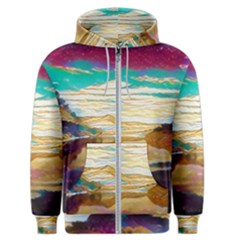 Vibrant Sunset Over Serene Lake Men s Zipper Hoodie