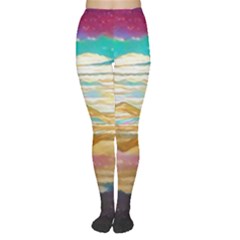 Vibrant Sunset Over Serene Lake Tights