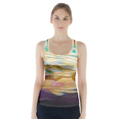 Vibrant Sunset Over Serene Lake Racer Back Sports Top by ExtraAwesomeSauce