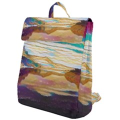 Vibrant Sunset Over Serene Lake Flap Top Backpack