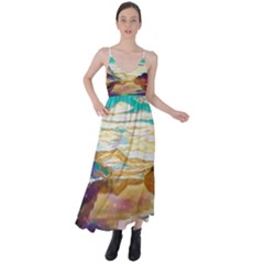 Vibrant Sunset Over Serene Lake Tie Back Maxi Dress by ExtraGoodSauce