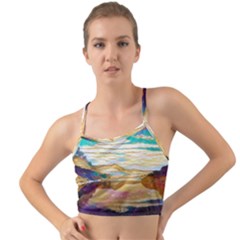 Vibrant Sunset Over Serene Lake Mini Tank Bikini Top by ExtraGoodSauce