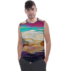 Vibrant Sunset Over Serene Lake Men s Regular Tank Top by ExtraGoodSauce