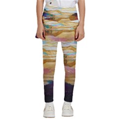 Vibrant Sunset Over Serene Lake Kids  Skirted Pants by ExtraGoodSauce