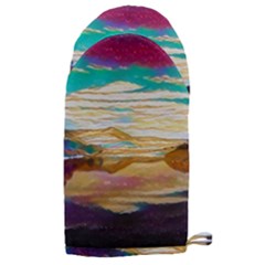 Vibrant Sunset Over Serene Lake Microwave Oven Glove by ExtraGoodSauce