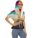 Vibrant Sunset Over Serene Lake Lightweight Drawstring Hooded Top View3