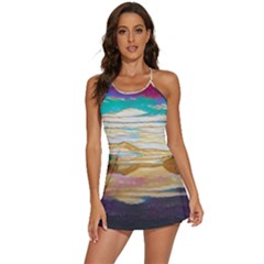 Vibrant Sunset Over Serene Lake 2-in-1 Flare Activity Dress by ExtraAwesomeSauce